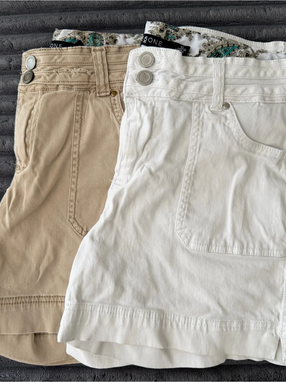 one 5 one White and Tan Bermuda Shorts Duo - Picture 4 of 5